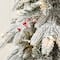 4ft. Pre-Lit Flocked Red Berry Fir Artificial Christmas Porch Tree in Urn, White Lights